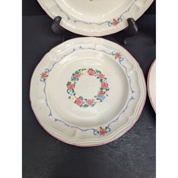 Tienshan Stoneware Cottage Floral 7 3/4 Inch Salad Plate Set of 4 - Picture 6 of 11